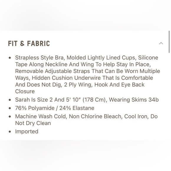 NWT SKIMS Fits Everybody Strapless Bra in Onyx - Picture 6 of 9